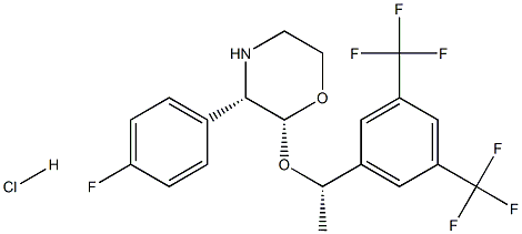 (2R,3S)-2-[(1S)-1-[3,5-双(三氟甲基)苯基]乙氧基]-3-(4-氟苯基)吗啉盐酸盐结构式