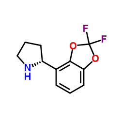 (2R)-2-(2,2-Difluoro-1,3-benzodioxol-4-yl)pyrrolidine结构式