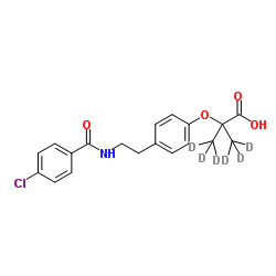 2-(4-{2-[(4-Chlorobenzoyl)amino]ethyl}phenoxy)-2-(2H3)methyl(2H3)propanoic acid Structure
