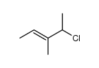 (+/-)-(E)-4-chloro-3-methylpent-2-ene Structure
