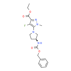 5-(3-BENZYLOXYCARBONYLAMINO-PYRROLIDIN-1-YL)-4-FLUORO-1-METHYL-1H-PYRAZOLE-3-CARBOXYLIC ACID ETHYL ESTER picture