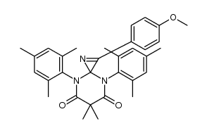 4,8-dimesityl-2-(4-methoxyphenyl)-6,6-dimethyl-1,4,8-triazaspiro[2.5]oct-1-ene-5,7-dione结构式
