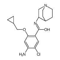 4-amino-N-[(3R)-1-azabicyclo[2.2.2]octan-3-yl]-5-chloro-2-(cyclopropylmethoxy)benzamide Structure