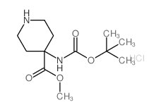 4-((叔丁氧基羰基)氨基)哌啶-4-羧酸甲酯盐酸盐结构式