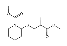 methyl 2-((3-methoxy-2-methyl-3-oxopropyl)thio)piperidine-1-carboxylate Structure