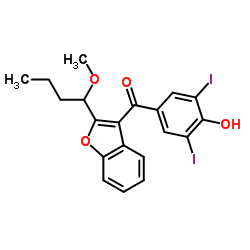 (4-Hydroxy-3,5-diiodophenyl)[2-(1-methoxybutyl)-1-benzofuran-3-yl]methanone Structure