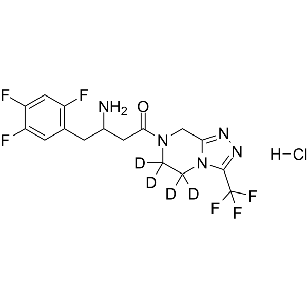 rac-Sitagliptin-d4 hydrochloride结构式