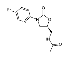 N-[5(S)-3-(5-bromopyridin-2-yl)-2-oxooxazolidin-5-ylmethyl]acetamide Structure