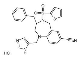 (R)-1-((1H-咪唑-4-基)甲基)-3-苄基-4-(噻吩-2-基磺酰基)-2,3,4,5-四氢-1H-苯并[e][1,4]二氮杂-7-甲腈盐酸盐结构式