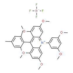 10-(3,5-二甲氧基苯基)-9-均三甲苯基-1,3,6,8-四甲氧基吖啶-10-四氟硼酸盐结构式