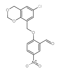 2-[(6-氯-4H-1,3-苯并二噁英-8-基)甲氧基]-5-硝基苯甲醛结构式