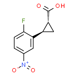 48 反式-2-(2-氟-5-硝基苯基)环丙烷-1-羧酸结构式