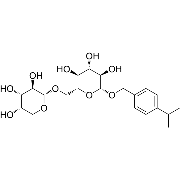 7-[α-L-Arabinopyranosyl-(1→6)-β-D-glucopyranosyloxy]cuminol Structure