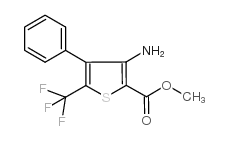 3-氨基-4-苯基-5-(三氟甲基)-噻吩-2-羧酸甲酯结构式