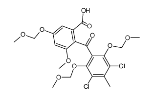 2-(3,5-dichloro-2,6-bis(methoxymethoxy)-4-methylbenzoyl)-3-methoxy-5-(methoxymethoxy)benzoic acid Structure