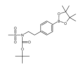 N-(t-butoxycarbonyl)-N-(methylsulfonyl)-N-(2-(4-(4,4,5,5-tetramethyl(1,3,2-dioxaborolan-2-yl))phenyl)ethyl)amine Structure