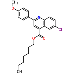 Heptyl 6-chloro-2-(4-methoxyphenyl)-4-quinolinecarboxylate Structure