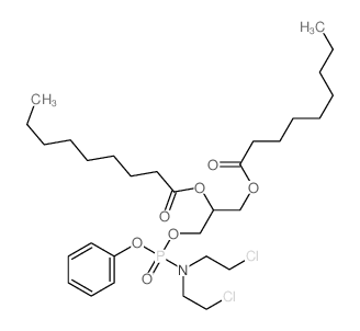 Nonanoic acid,1-[[[[bis(2-chloroethyl)amino]phenoxyphosphinyl]oxy]methyl]-1,2-ethanediylester (9CI) Structure