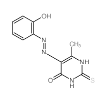 6-methyl-5-[2-(6-oxo-1-cyclohexa-2,4-dienylidene)hydrazinyl]-2-sulfanylidene-1H-pyrimidin-4-one Structure