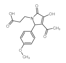 3-[3-乙酰基-4-羟基-2-(4-甲氧基苯基)-5-氧代-2,5-二氢吡咯]-丙酸结构式