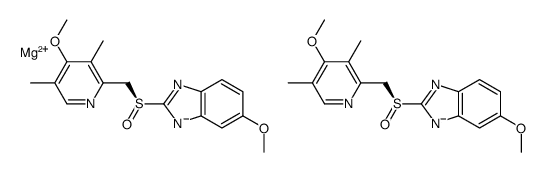 magnesium,5-methoxy-2-[(S)-(4-methoxy-3,5-dimethylpyridin-2-yl)methylsulfinyl]benzimidazol-1-ide Structure