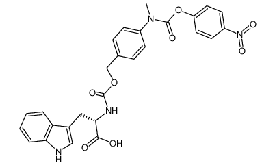 N-{(4-{methyl[(4-nitrophenoxy)carbonyl]amino}benzyloxy)carbonyl}-L-tryptophan Structure