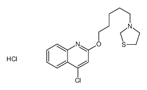 3-[5-(4-chloroquinolin-2-yl)oxypentyl]-1,3-thiazolidine,hydrochloride结构式