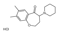7,8-dimethyl-4-piperidin-1-ium-1-yl-3,4-dihydro-2H-1-benzoxepin-5-one,chloride结构式