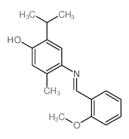 4-[(2-methoxyphenyl)methylideneamino]-5-methyl-2-propan-2-yl-phenol Structure