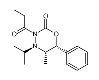(4R,5S,6R)-3,4,5,6-tetrahydro-4-isopropyl-5-methyl-6-phenyl-3-propionyl-2H-1,3,4-oxadiazin-2-one Structure