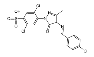 2,5-dichloro-4-[4-[(4-chlorophenyl)azo]-4,5-dihydro-3-methyl-5-oxo-1H-pyrazol-1-yl]benzenesulphonic acid结构式