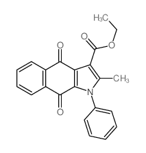 1H-Benz[f]indole-3-carboxylic acid, 4,9-dihydro-2-methyl-4,9-dioxo-1-phenyl-, ethyl ester结构式