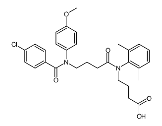 4-[N-[4-(N-(4-chlorobenzoyl)-4-methoxyanilino)butanoyl]-2,6-dimethylanilino]butanoic acid结构式