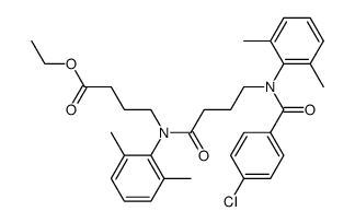 ethyl N-[N-(p-chlorobenzoyl)-4-(2,6-dimethylanilino)butyryl]-4-(2,6-dimethylanilino)butyrate结构式