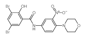 3,5-dibromo-2-hydroxy-N-(4-morpholin-4-yl-3-nitro-phenyl)benzamide Structure