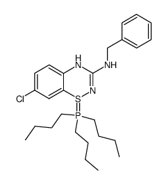 N-benzyl-7-chloro-1-(tributyl-l5-phosphanylidene)-1,4-dihydro-1l4-benzo[e][1,2,4]thiadiazin-3-amine Structure