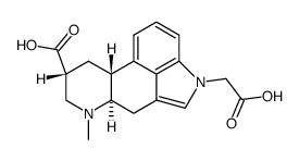 D-1-Carboxymethyl-8β-carboxy-6-methylergoline结构式