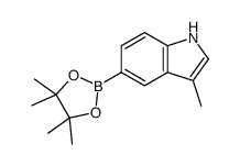 3-methyl-5-(4,4,5,5-tetramethyl-1,3,2-dioxaborolan-2-yl)-1H-indole structure