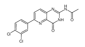 2-acetamido-6-(3,4-dichlorophenyl)pyrido[3,2-d]pyrimidin-4(3H)-one结构式