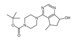 4-((5r,7s)-7-羟基-5-甲基-6,7-二氢-5H-环戊并[d]嘧啶-4-基)哌嗪-1-羧酸叔丁酯结构式