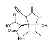 (Ξ)-2-((3Ξ)-2ξ,3-diethyl-4t-cyano-2ξ-hydroxy-5-oxo-pyrrolidin-3r-yl)-malonamic acid结构式