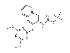 (S)-4,6-dimethoxy-1,3,5-triazin-2-yl 2-((tert-butoxycarbonyl)amino)-3-phenylpropanoate结构式