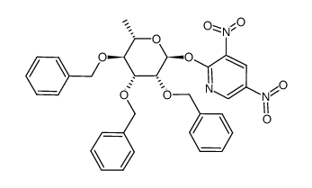 3,5-dinitro-2-pyridyl-2,3,4-tri-O-benzyl-α-L-rhamnopyranose结构式