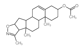 3β-acetoxy-3'-methyl-(16β,17β)-16,17-dihydro-androst-5-eno[17,16-d]isoxazole Structure