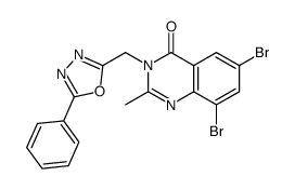 6,8-dibromo-2-methyl-3-[(5-phenyl-1,3,4-oxadiazol-2-yl)methyl]quinazolin-4-one Structure