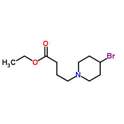 Ethyl 4-(4-bromo-1-piperidinyl)butanoate Structure