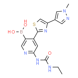 6-(3-ethylureido)-4-(4-(1-Methyl-1H-pyrazol-4-yl)thiazol-2-yl)pyridin-3-ylboronic acid picture
