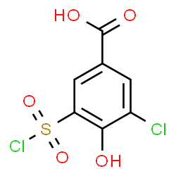3-氯-5-(氯磺酰基)-4-羟基苯甲酸结构式