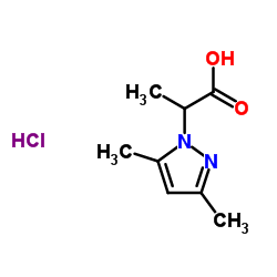 2-(3,5-Dimethyl-1H-pyrazol-1-yl)propanoic acid hydrochloride (1:1) Structure