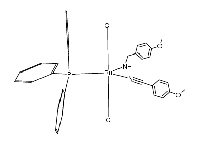Ru(PPh3)(p-CH3OC6H4CH2NH2)(p-CH3OC6H4CN)Cl2结构式